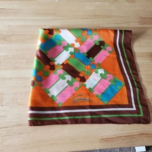 Simone Scarf Brown Green Orange Blue Pink